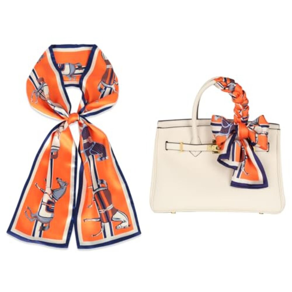 Satin Silk Scarf Elegant Multi-Function Head Wrap… - image 2